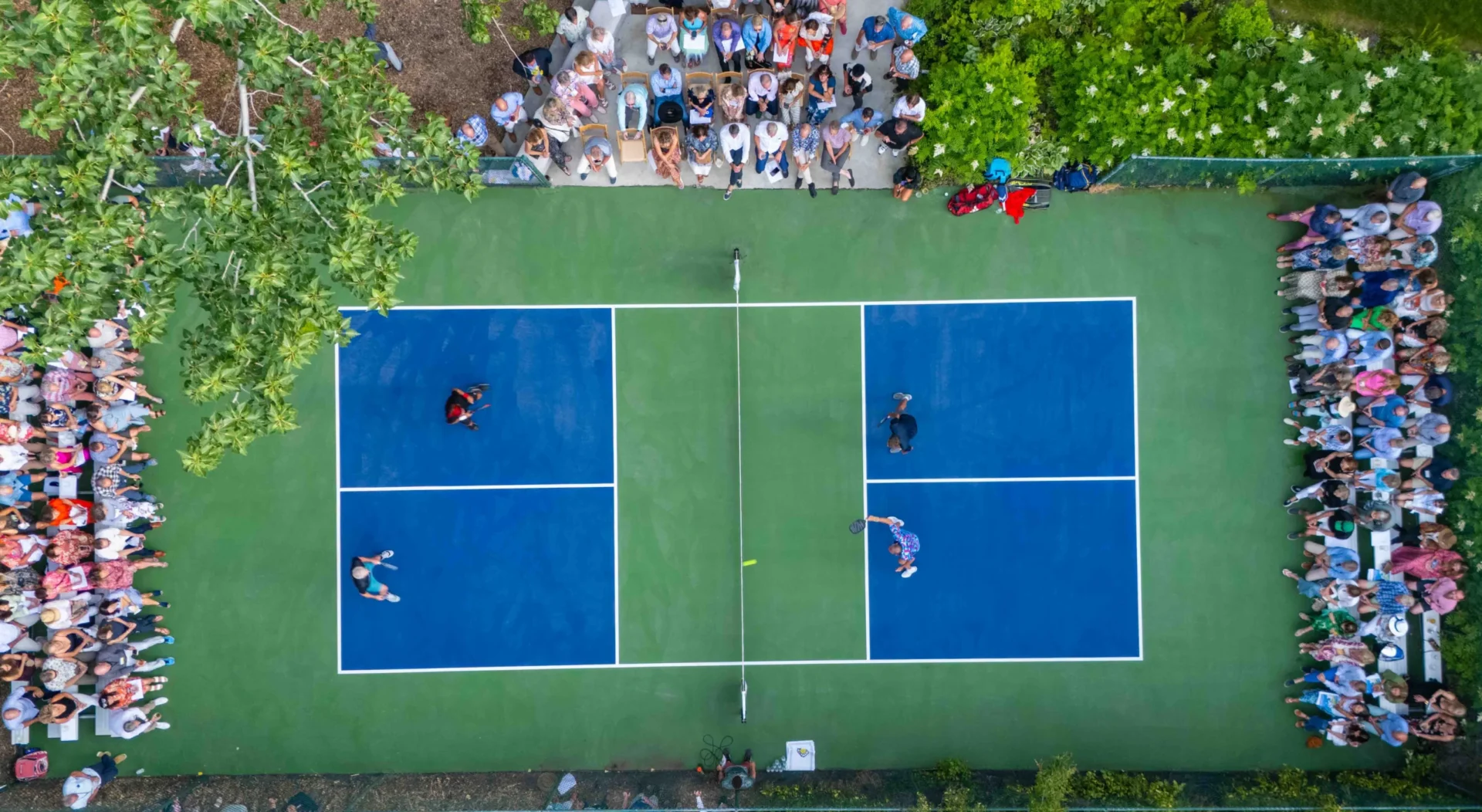 Drone view of pickleball exhibition